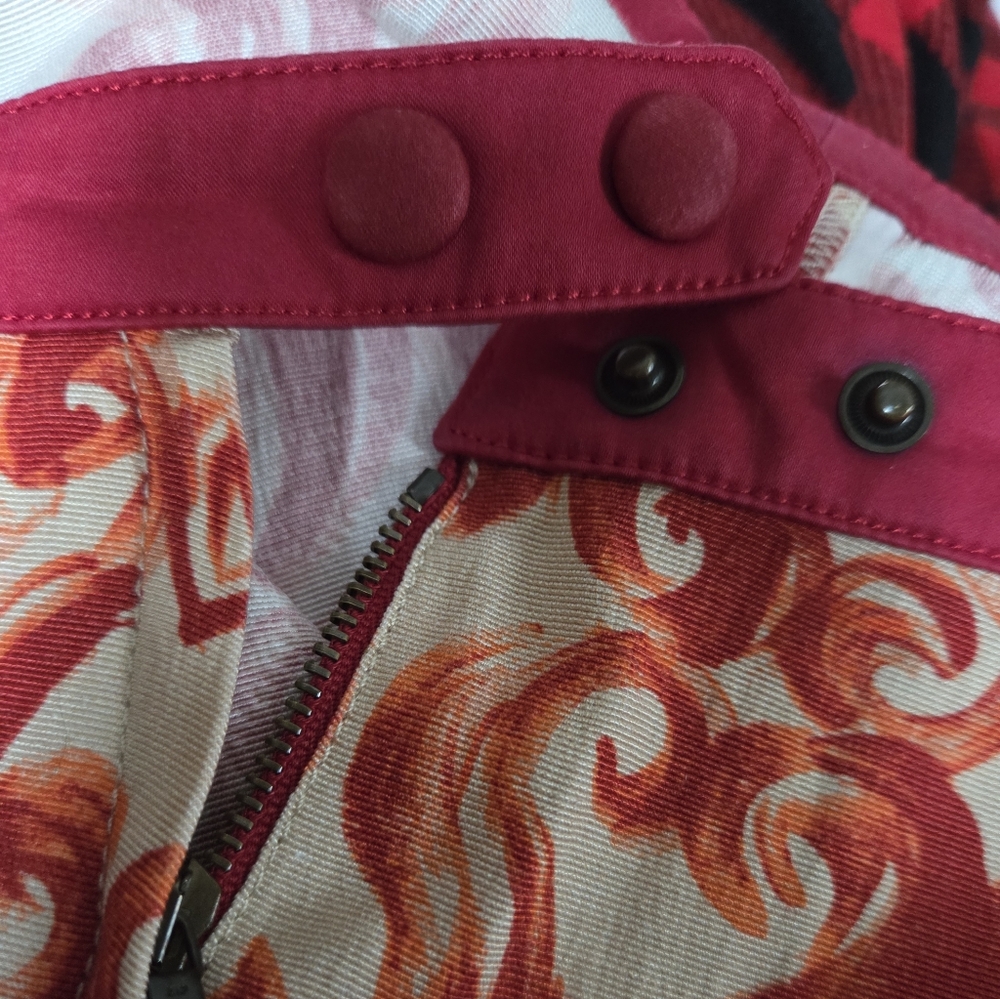 True Royal Ombre Brocade Pants Red Orange Flame Print Pants - Picture 9 of 13